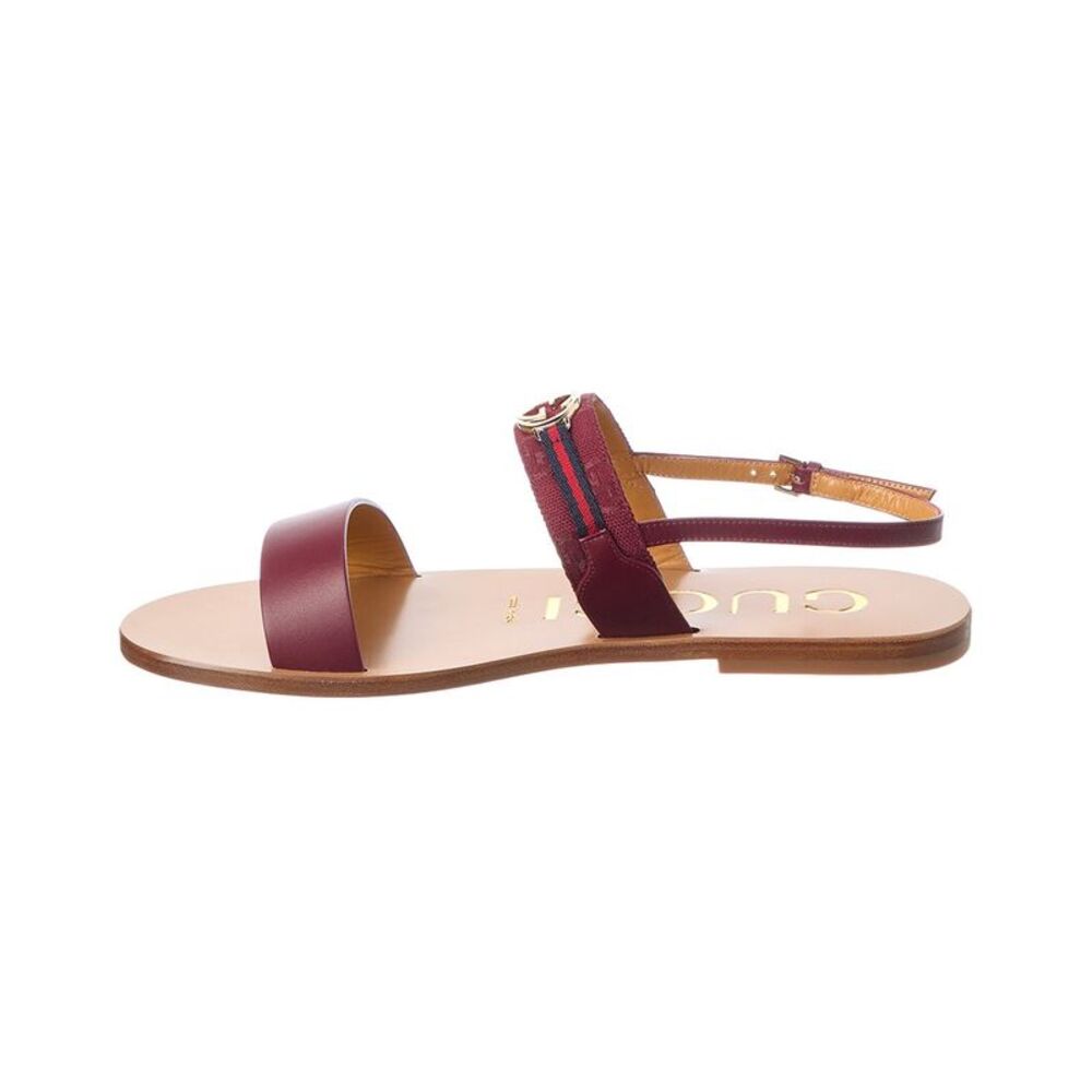 Gucci Gg Leather Sandal, Beige - Picture 2 of 5